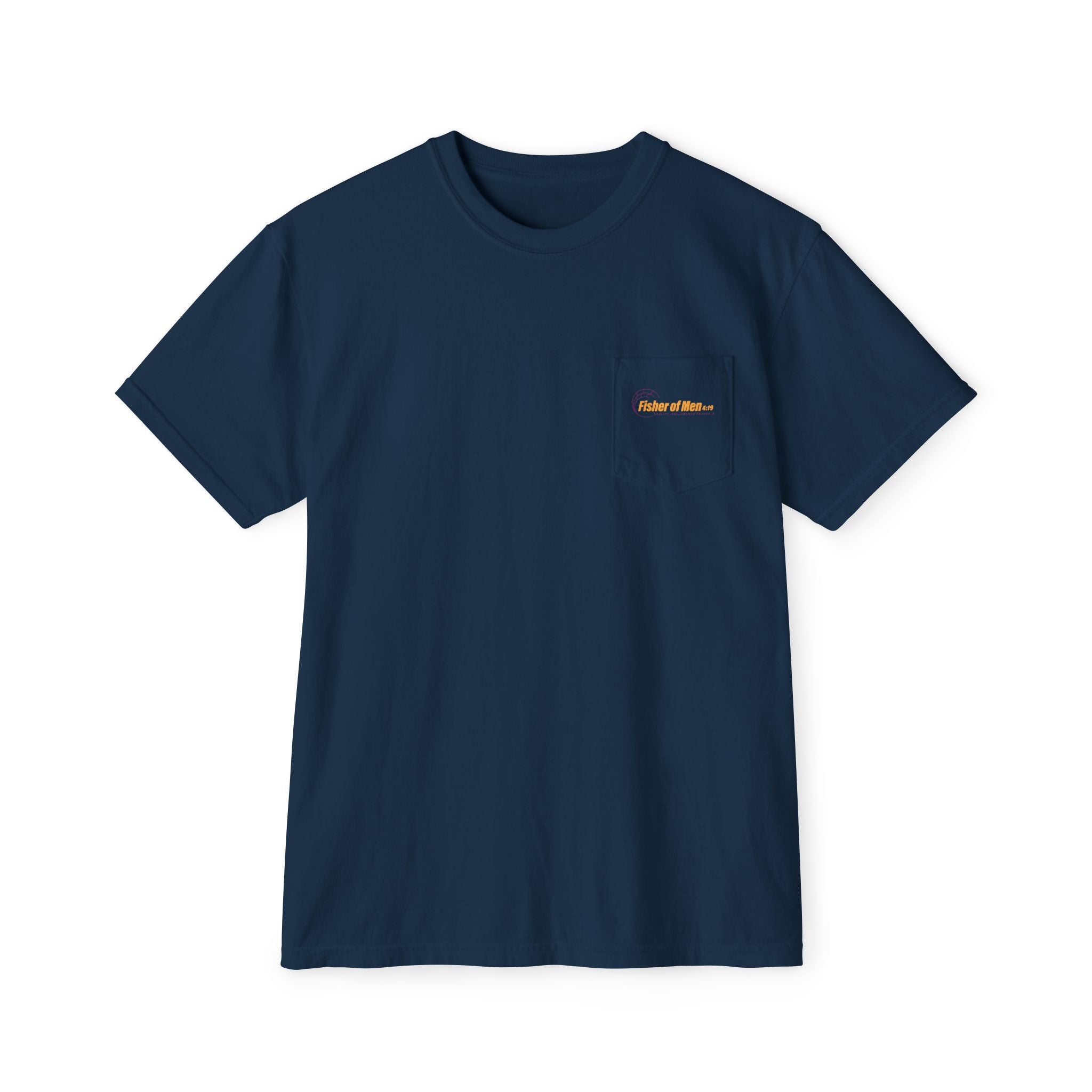 Pocket T-Shirt — "Fisher of Men 4:19" Fishing Graphic