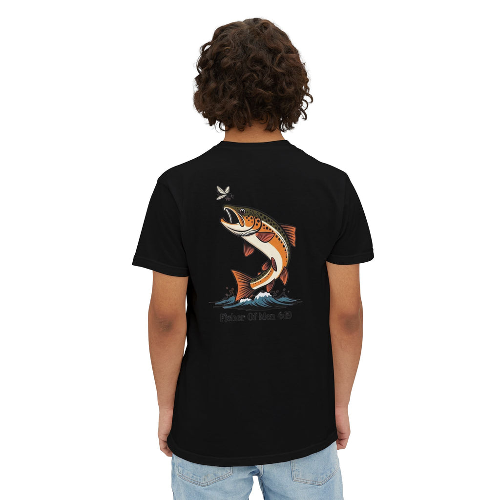 Pocket T-Shirt — "Fisher of Men 4:19" Fishing Graphic