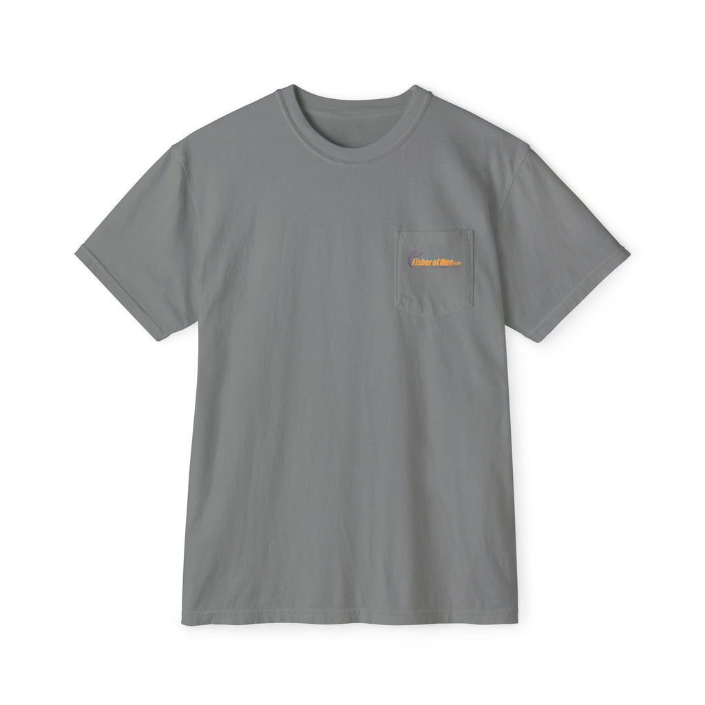 Pocket T-Shirt — "Fisher of Men 4:19" Fishing Graphic