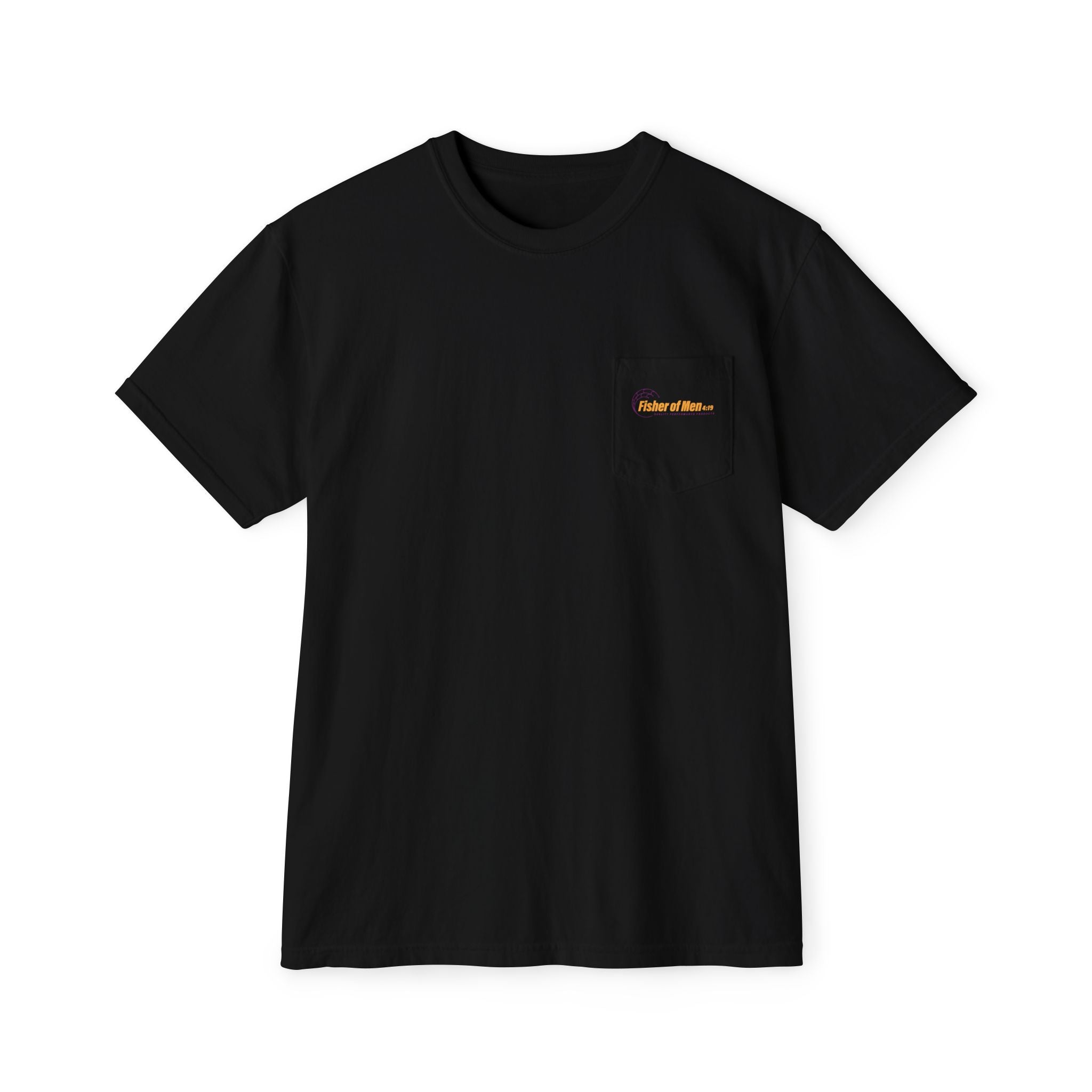 Pocket T-Shirt — "Fisher of Men 4:19" Fishing Graphic