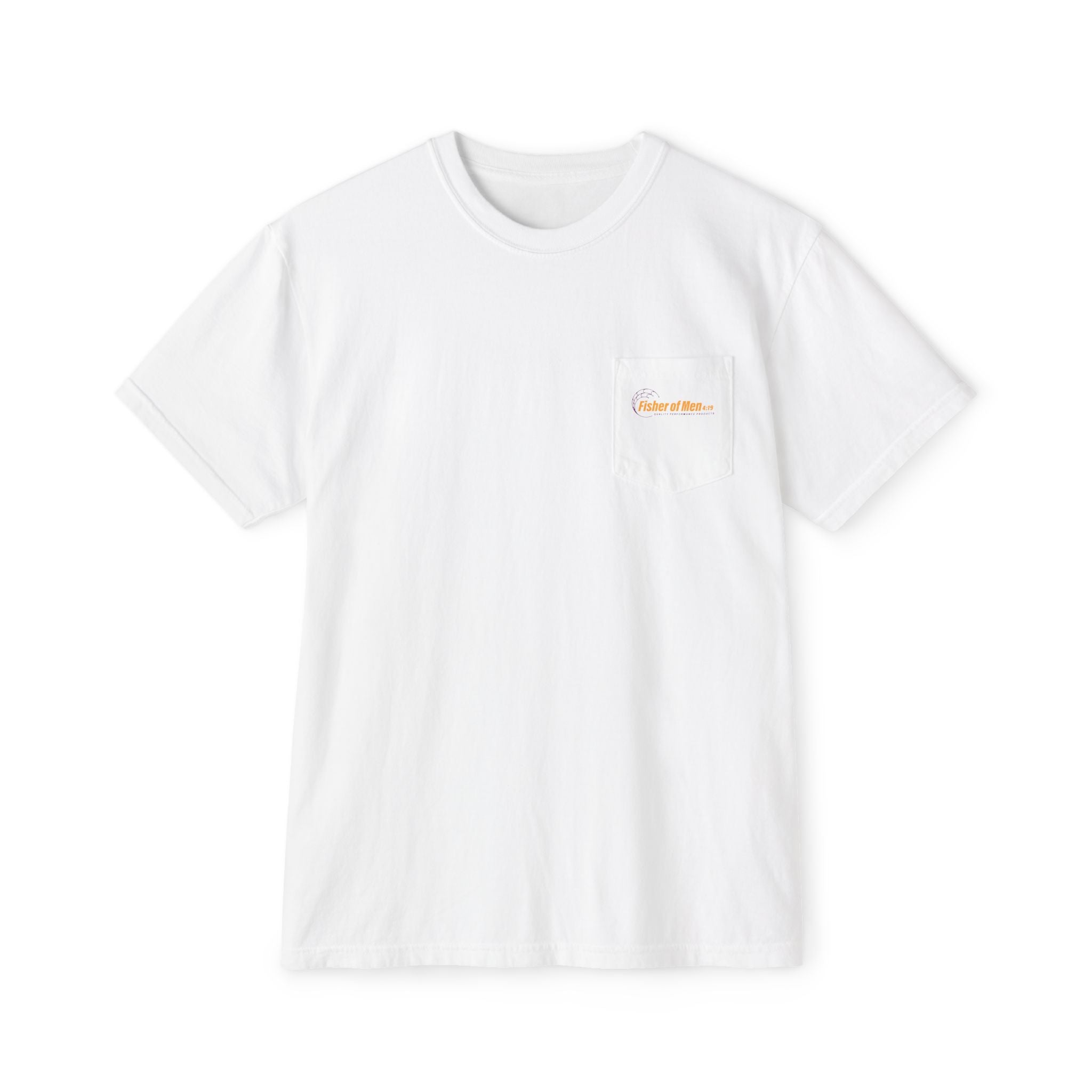 Pocket T-Shirt — "Fisher of Men 4:19" Fishing Graphic